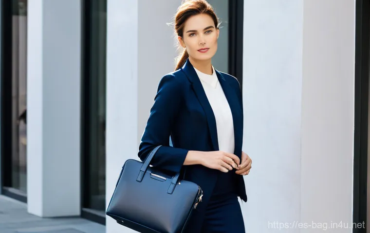 오피스백 추천  사만사타바사와 샘소나이트 비교 - **Prompt for Samsonite Functionality:**
    "A focused business professional, mid-30s, navigates a b...